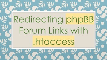 Redirecting phpBB Forum Links with .htaccess
