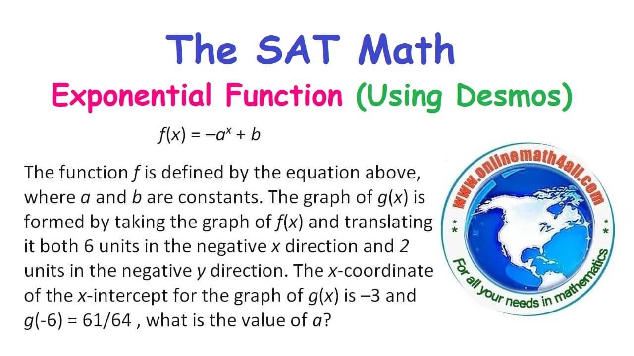 The SAT Math - A Problem on Exponential Function (Using Desmos) - YouTube