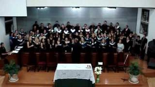 Video thumbnail of "Grande Coral Cantando Justo ès Senhor ( cantor cristão n/ 2 )"