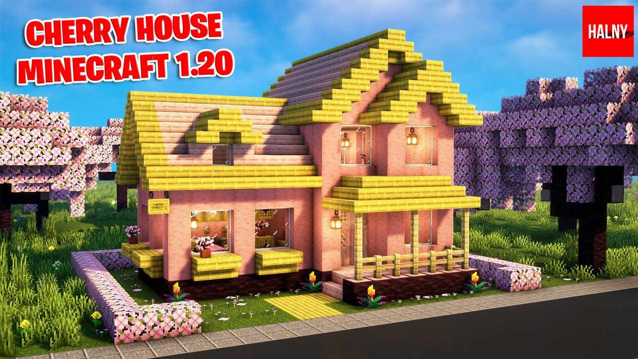 Casa de madeira de cerejeira 1.20 #Minecraft #Cherrycraft