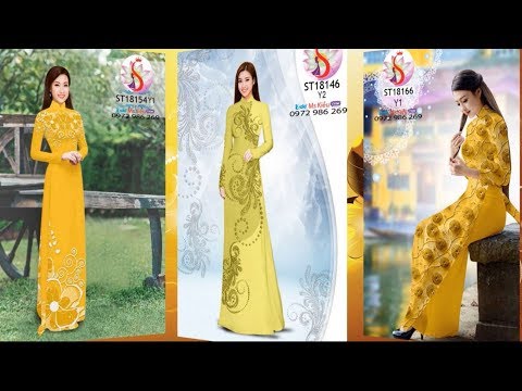 ALBUM 50 MẪU ÁO DÀI MÀU VÀNG ĐẸP NHẤT 2019 💝 Vải Áo Dài S