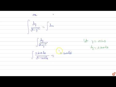 Video Solve `(dy)/(dx)=sqrt(4-y^2)` - youtube
