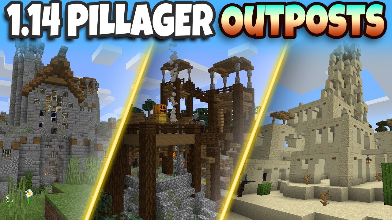 *NEW* 1.14 BIOME SPECIFIC PILLAGER OUTPOSTS Datapack Showcase and