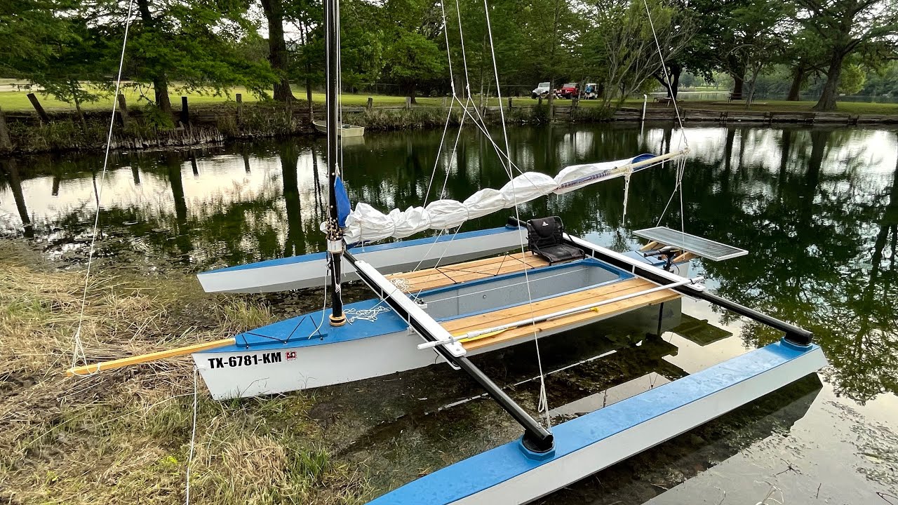 Slingshot Trimaran Sailboat build video