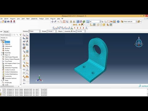 Abaqus Meshing Tutorials - Het inschakelen van 3D Solid Bracket in Abaqus behulp Partitioning