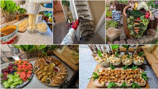 روتيني المسائي 😍 تجهيزات ضيافة ،بوظة المعكرونة ، حلا ميني الكرواسان، صوص التوفي،صينيةوجبات مشكلة👌🏽