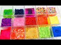 Satisfying Video How to make Rainbow Glitter Box Slime Mixing All My Slime Smoothie Cutting ASMR