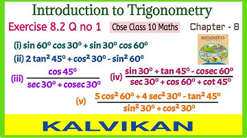 Cbse Class 10 Introduction to Trigonometry Chapter 8 Exercise 8.2 Question no 1 in Tamil / Kalvikan