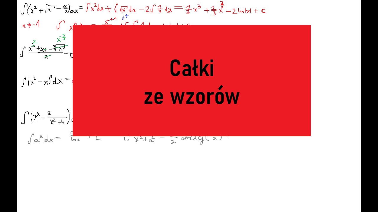 Całki ze wzorów