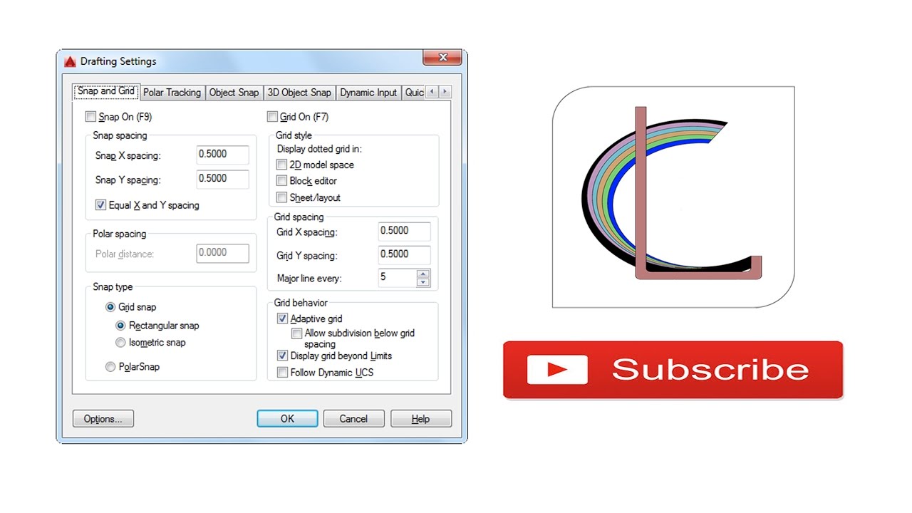 drafting setting autocad snap and grid setting tutorials