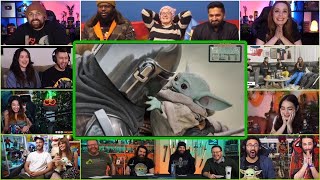 YouTubers React To Mando And Grogu’s Reunion - The Book Of Boba Fett Ep 7 Reaction Mashup