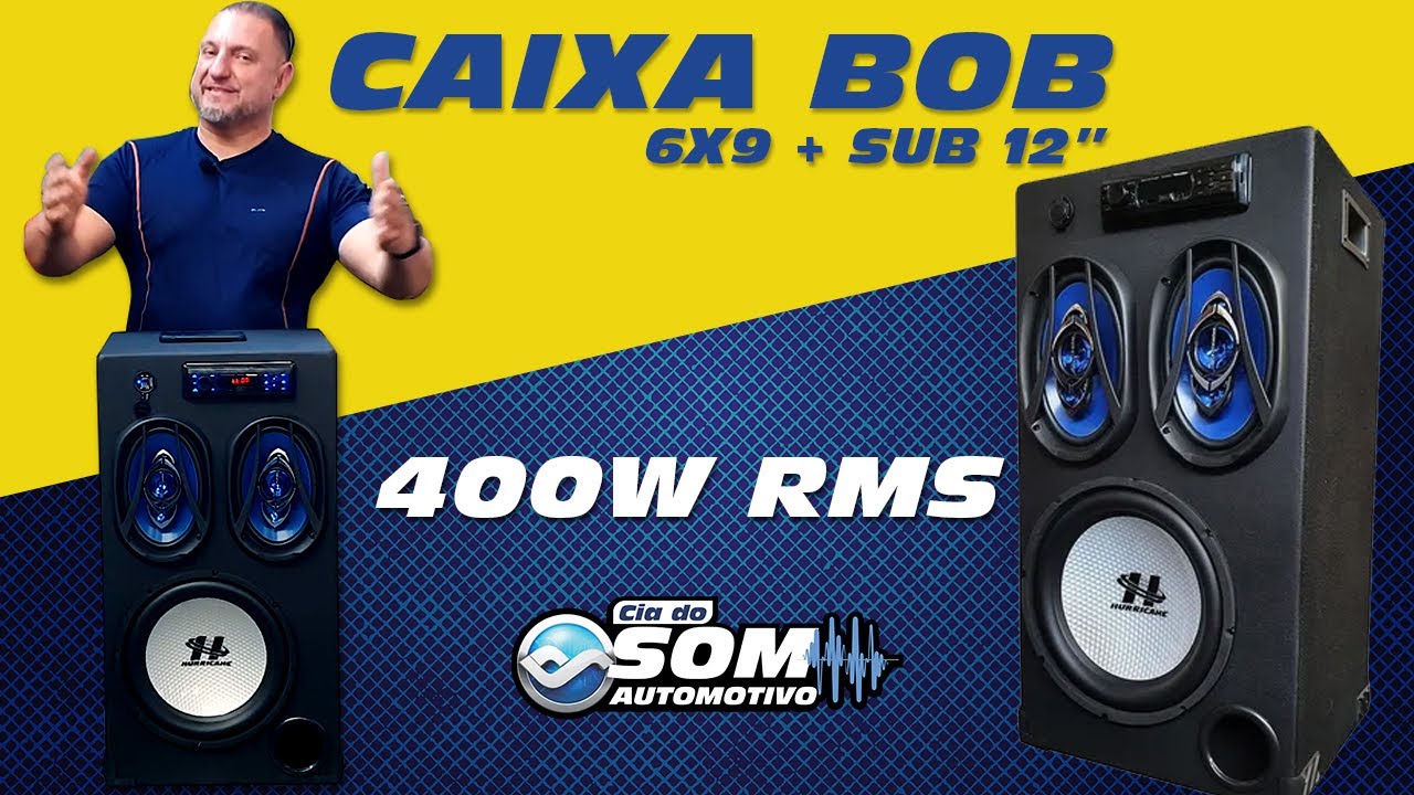 Caixa Bob Residencial 2x 6X9'' + Auto Rádio Vazia