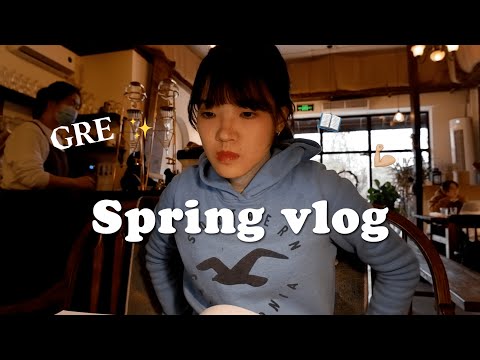 Spring vlog｜馬上去徐匯啦!最後在奉賢的三個月...備考GRE+大三下生活🦾🫰
