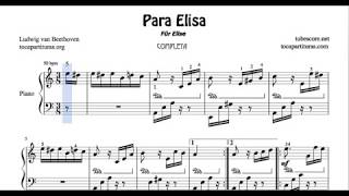 ensayo Punto de exclamación Sip Para Elisa de Beethoven Partitura Completa de Piano FUR ELISE - YouTube