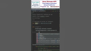 Program 83 | Java 8 Features | Find Largest Number in an Array #Shorts #java #coding #programming