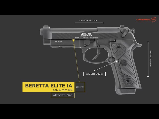 Umarex - Pistolet Beretta Elite IA GBB - Gaz - Noir - Elite Airsoft