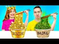 Giga Rich vs Broke || The same color Food Challenge by SunnyFunny!