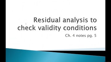 STAT 4110H: Residual analysis to check validity conditions