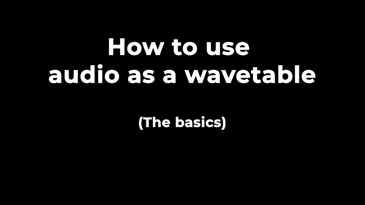 Ableton custom wavetables