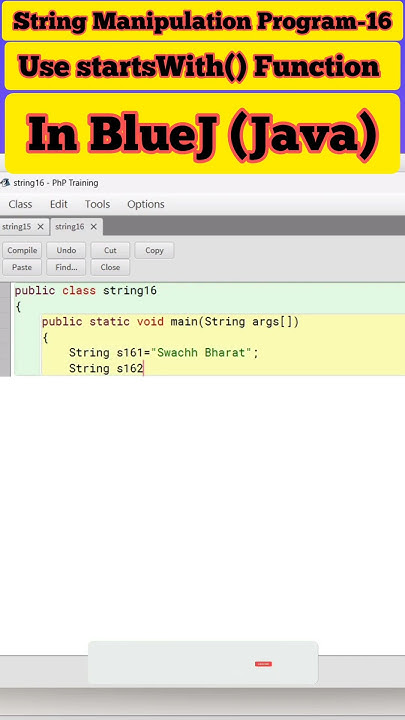 Use startsWith() Function in BlueJ lI String Manipulation Program-16 ll ...