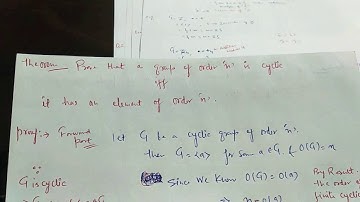 A group of order n is cyclic iff it has an element of order n.