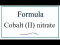 Cobalt 2 Nitrate Concepts