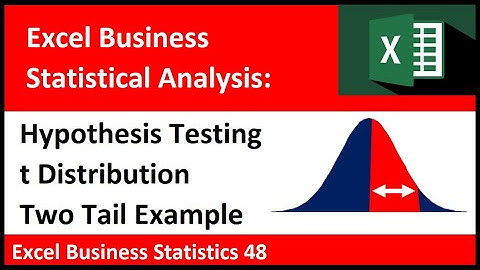 Excel Statistical Analysis 48: Hypothesis Testing with T Distribution, Two Tail Example