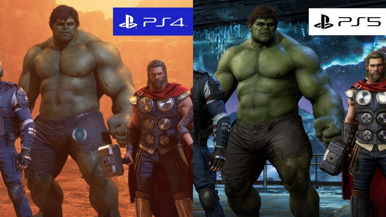 Marvel's Avengers Graphics Comparison PS4 vs PS5 FREE PS5 Upgrade