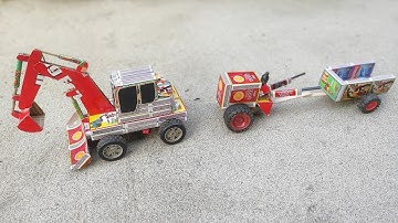 How to make JCB at Home from Matchbox | DIY JCB Backhoe Loader | Mini JCB Science Project