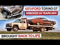 Wrecked Muscle Car Revival! 1970 Ford Torino GT! Abandoned for 24 Years! Will It Run?!?