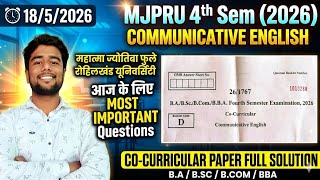 mjpru 4th sem communicative english mcq 2026 | co-curricular paper full solution | ba bsc bcom bba 