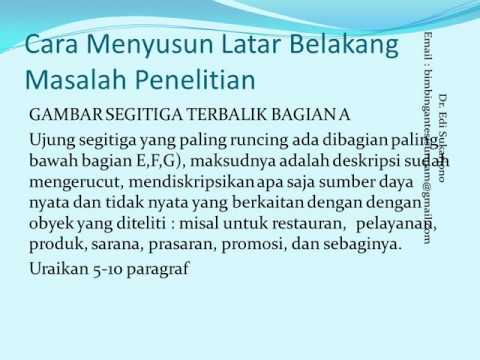 Menyusun Latar Belakang Masalah Youtube