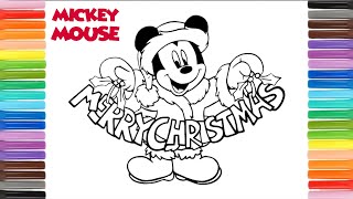 Mickey Mouse Christmas Coloring 🎄