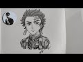 How to Draw Tanjiro Kamado Step by Step | Demon Slayer Easy Drawing Tutorial for Beginners and kids