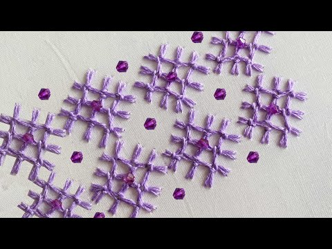 Geometric Hand Embroidery - Border Embroidery For Beginners - Free Embroidery Classes For Beginners