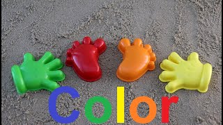 Learn Colors for Children Sand Molds Finger Family Song Nursery Rhymes palm/ учим цвета в песочнице