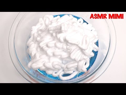 【ASMR】巨大ふわもちマシュマロスライム作り！後半10分もちもち触ってます　How to make a fully slime Sound binaural - No talking