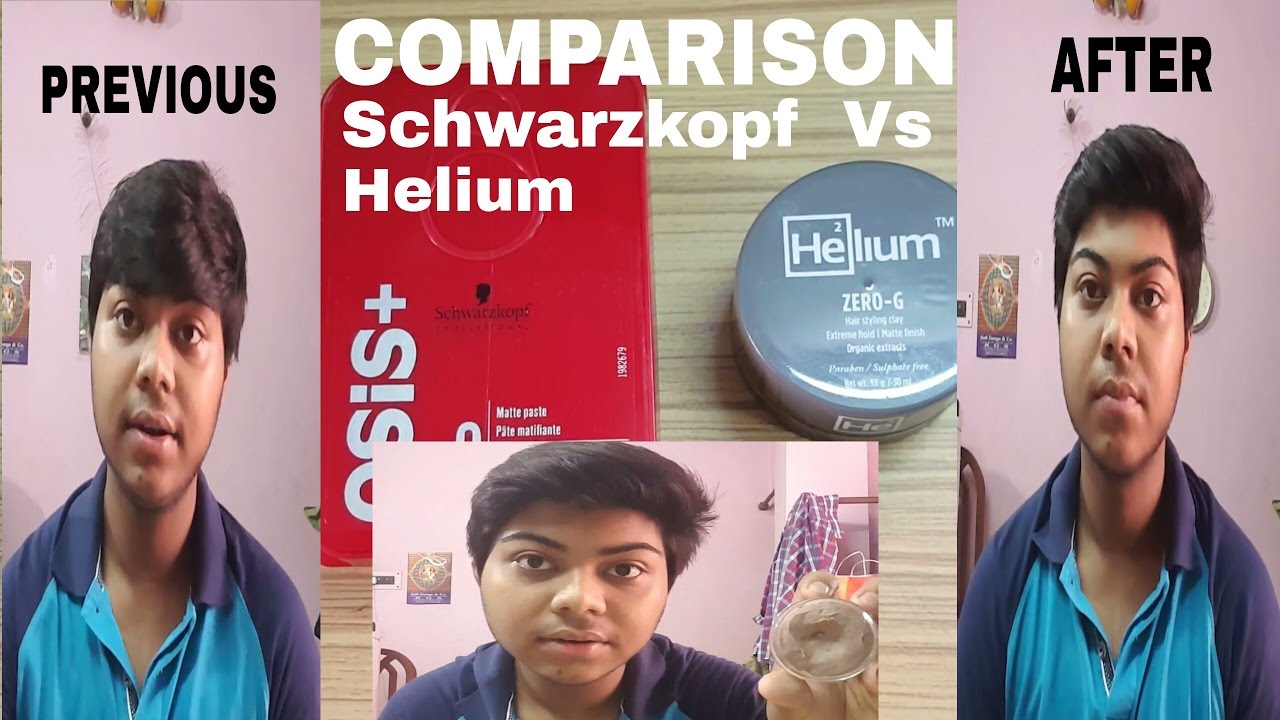 Helium Zero G Vs Schwarzkopf Mess Up Hair Styling Clay Full