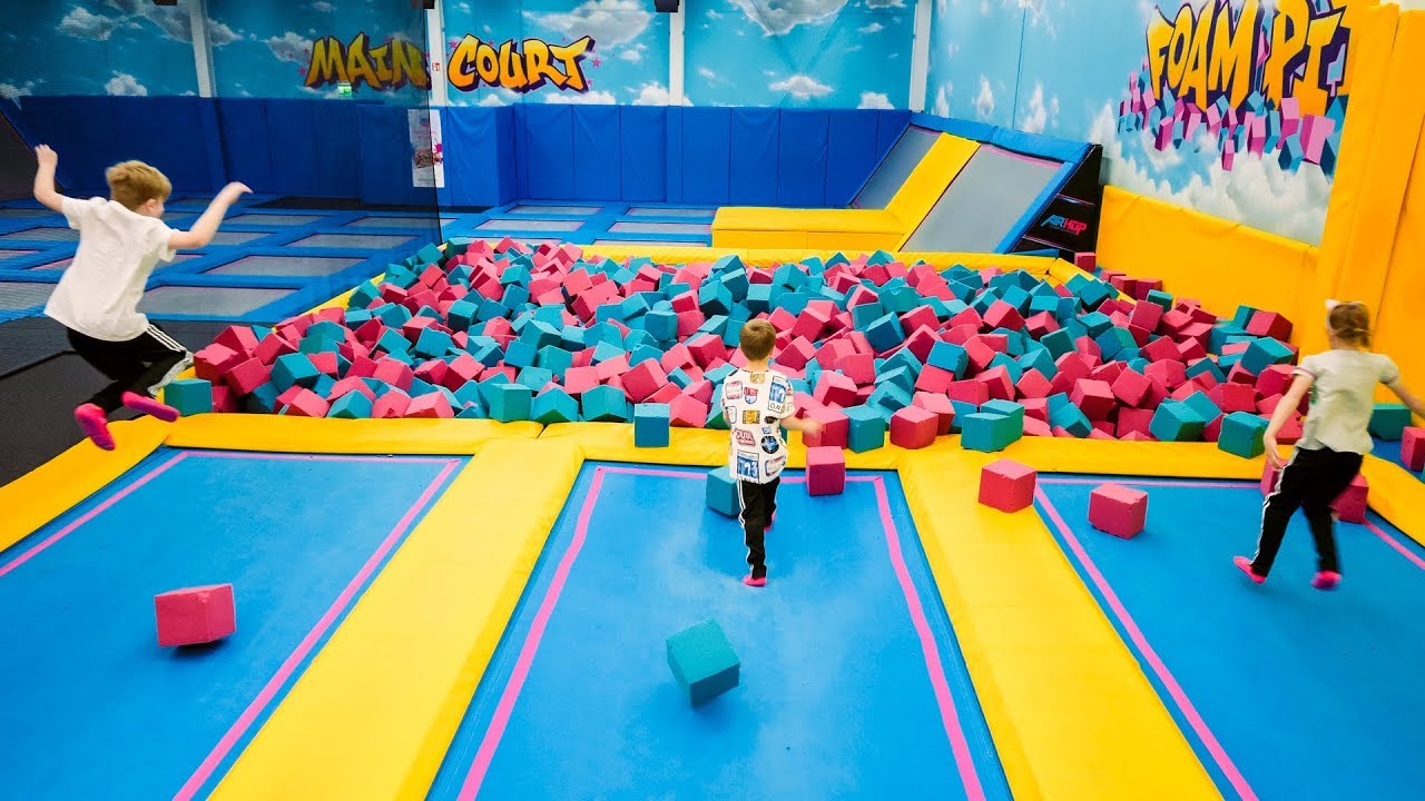 Trampoline Park Fun for Kids at Airhop - YouTube
