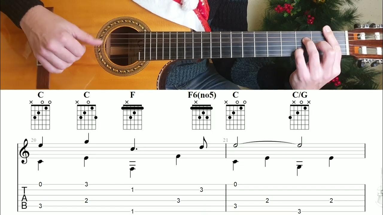 Jingle Bells Easy Fingerpicking with Guitar Pro Tabs YouTube