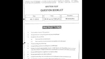 PGVCL(DISCOM)2012 JE-ELECTRICAL QUESTION PAPER