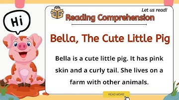 GRADE 1-3 Reading Comprehension Practice I Bella, the Little Pig I Let Us Read! I with Teacher Jake