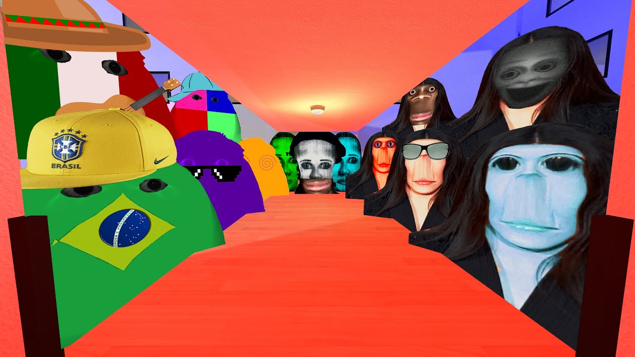 Angry Munci Family, Rosalia Bizcochito Family, Smurf Cat And Selene Delgado Family Nextbot Gmod