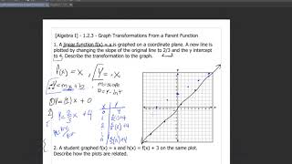 Algebra 1 - Section 1.2.3 - Graph Transformations From a Parent Function