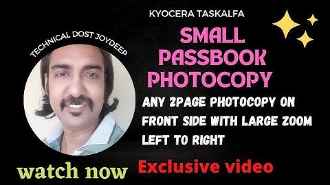 Small Passbook Photocopy, Any 2page Photocopy On Front Page Left To Right With Large Zoom | Kyocera