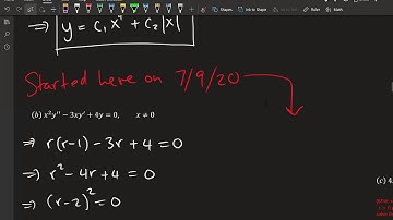 Math 391 1XC Lecture 17 - Euler Equations and Series Solutions near Regular Singular Points
