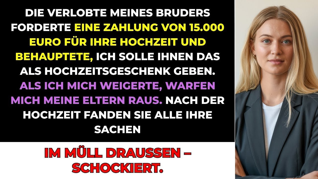 Ich saß in meinem alten Kinderzimmer, der Lavendelgeruch meiner Kindheit brannte in meiner Nase, als mein Vater anrief und mir mitteilte, dass ich fünfzehntausend Euro für die offene Bar der...