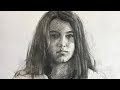 Portrait #91 - Drawing of Girl from Life with Vine Charcoal
