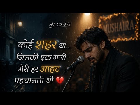 कोई शहर था जिसकी एक गली मेरी हर आहट पहचानती थी 💔❤️‍🔥।। Sad sayri ।। Ali zaryoun #musshayra