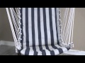 Island Bay Navy and White Stripe Padded Sling Hammock Chair with Steel Stand